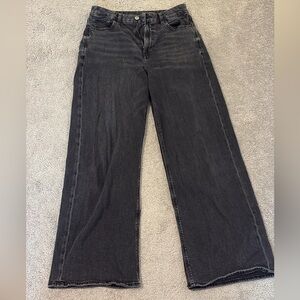 American Eagle Outfitters Charcoal Wide-Leg Jeans